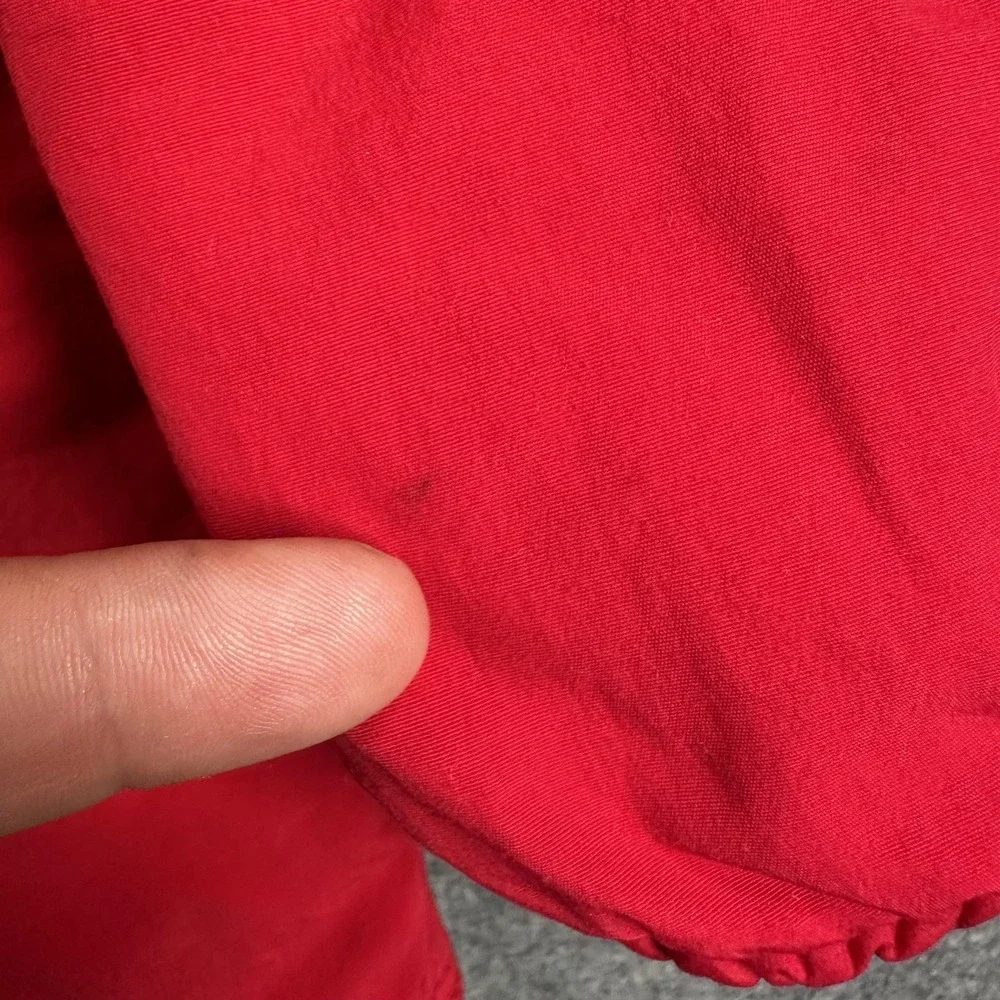 Vintage LL Bean Anorak Pullover Jacket Mens Medium Red Hooded Thinsulate USA 90s